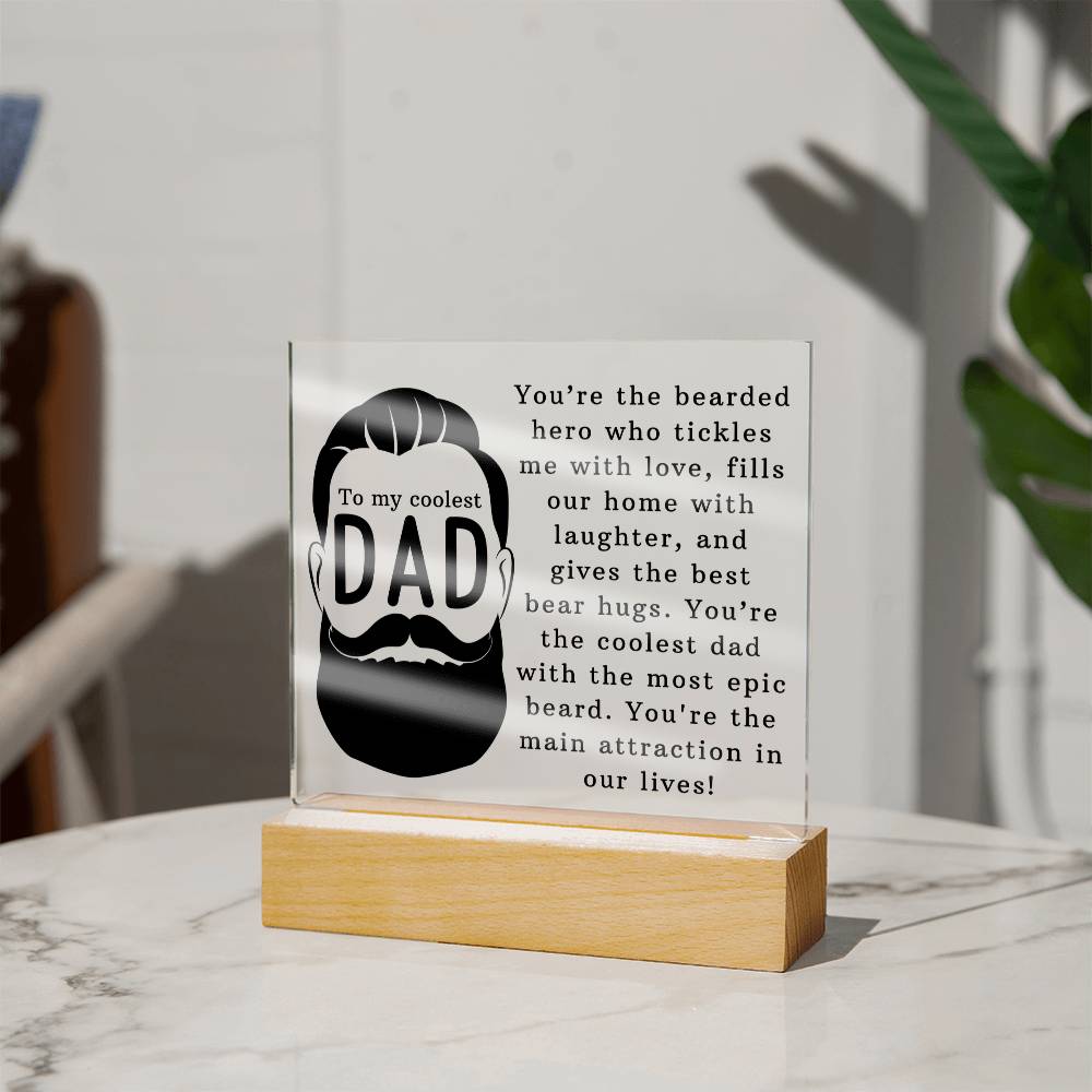 To The Coolest Dad Acrylic Square Plaque - Father's Day Gift for Dad
