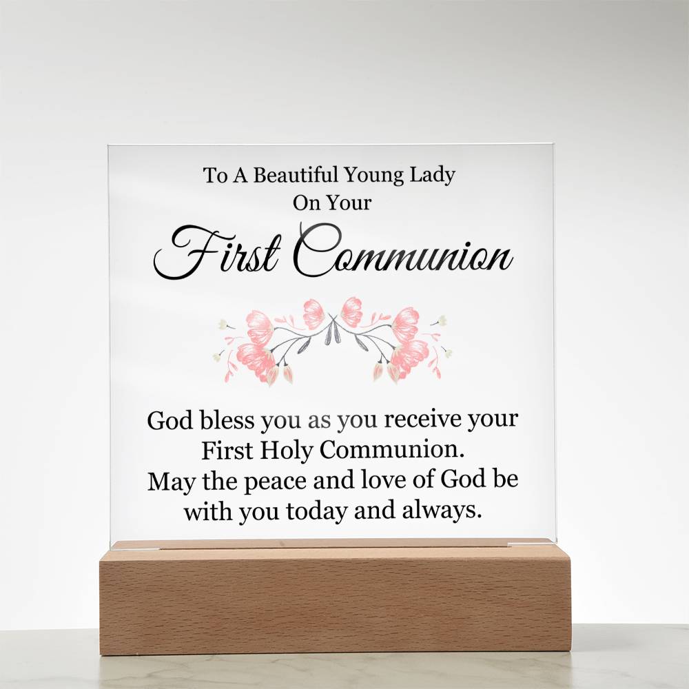 First Communion Acrylic Square Plaque - First Communion Gift