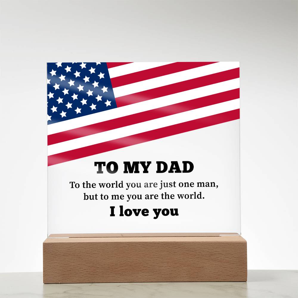 To My Dad Acrylic Square Plaque - Father's Day Gift for Dad