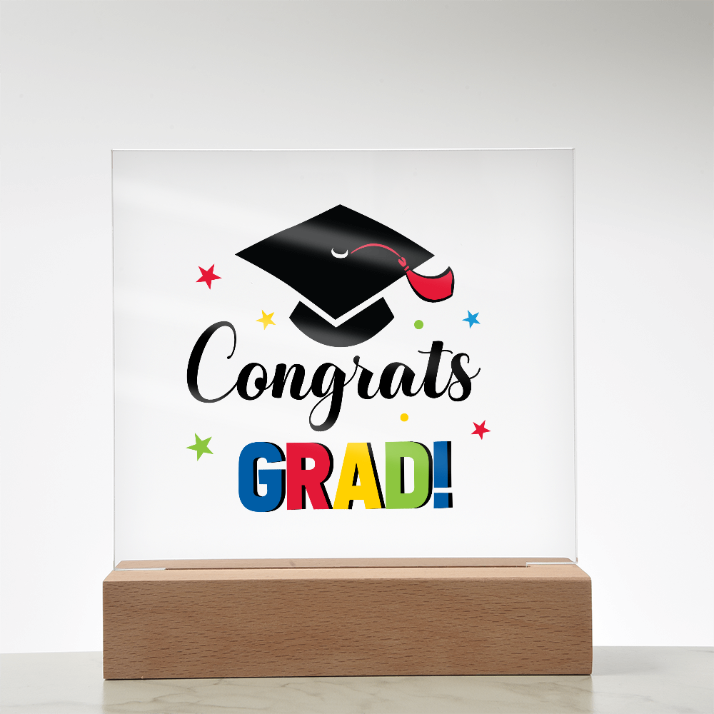 Congrats Grad Acrylic Square Plaque - Graduation Gift