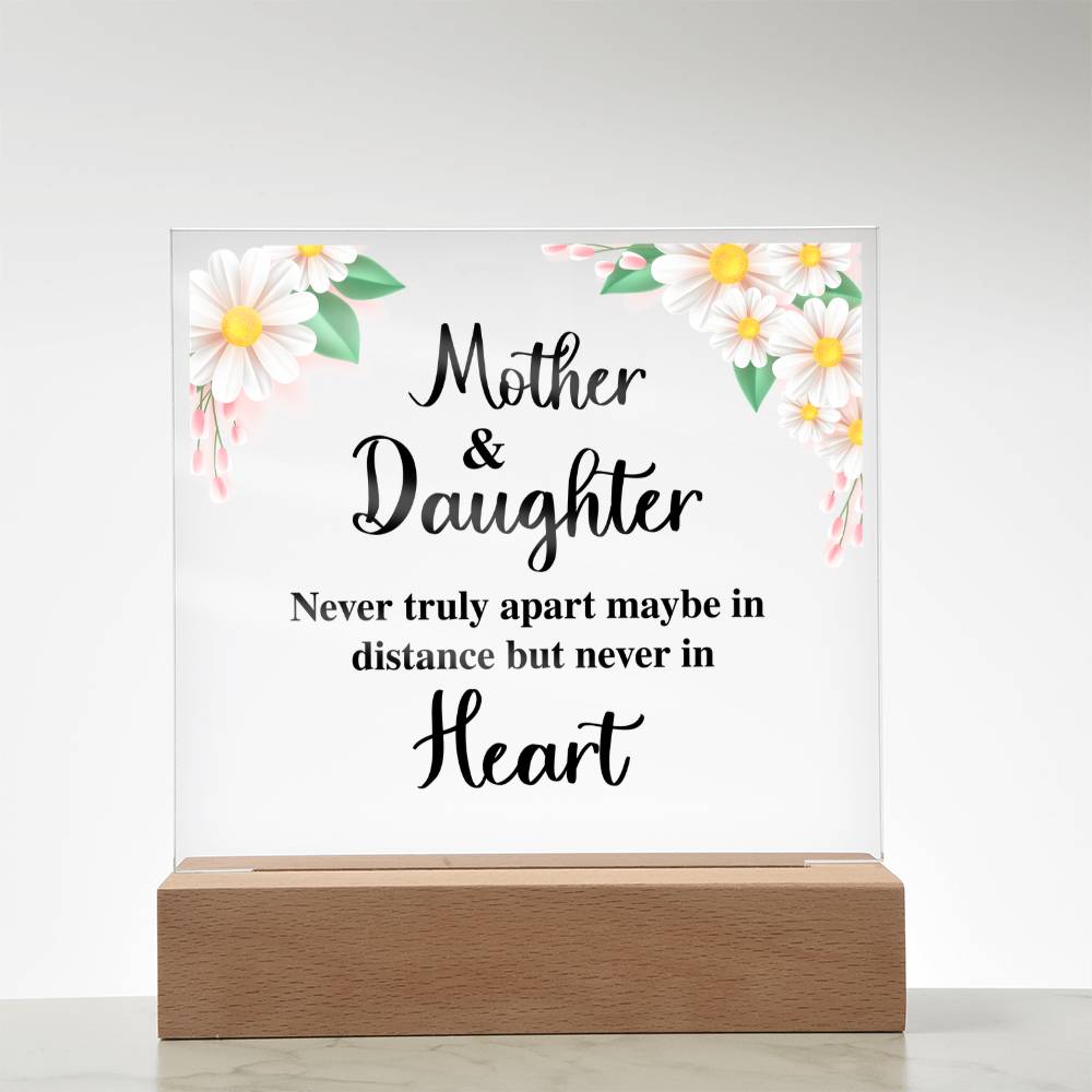 Mother And Daughter Acrylic Square Plaque - Mother's Day Gift