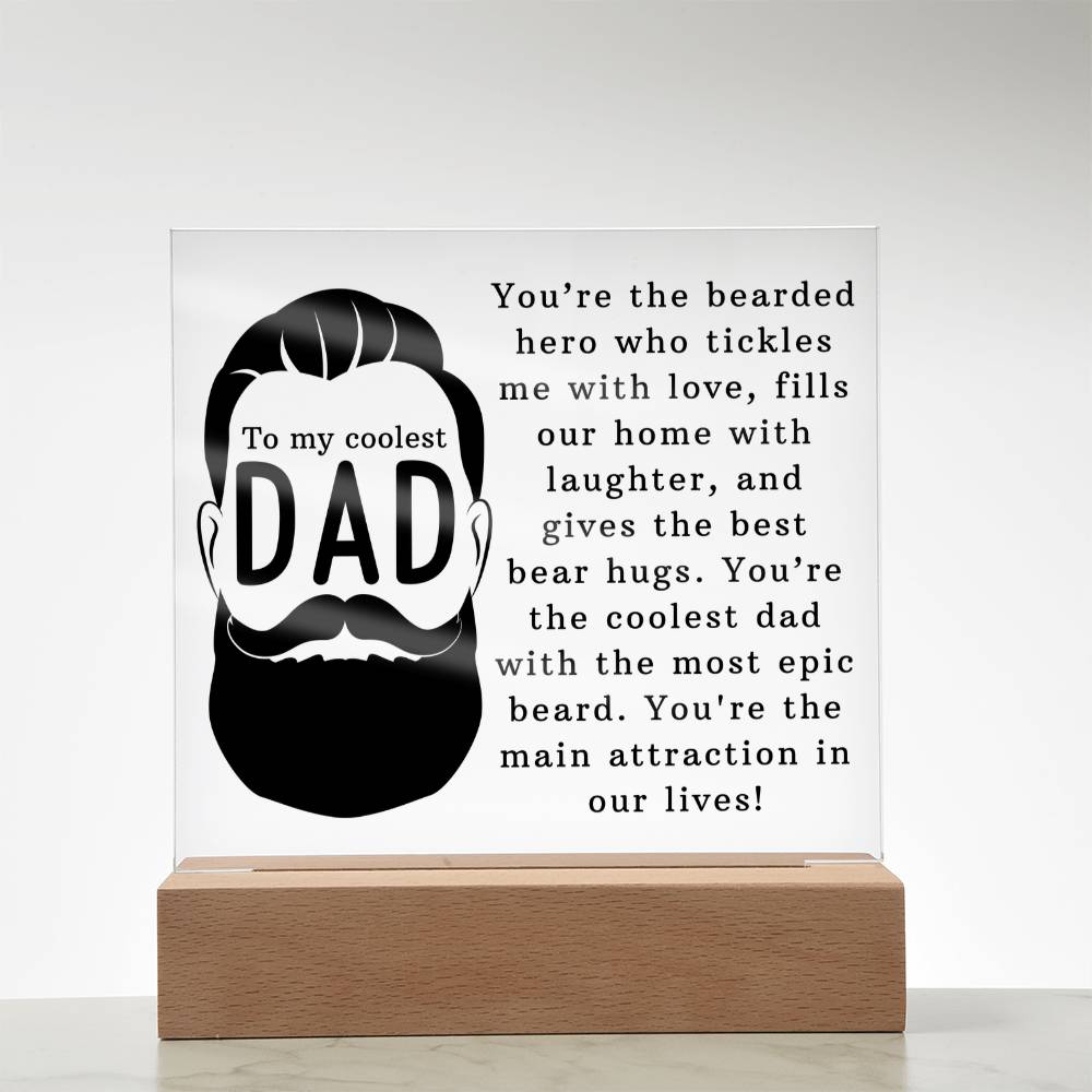 To The Coolest Dad Acrylic Square Plaque - Father's Day Gift for Dad