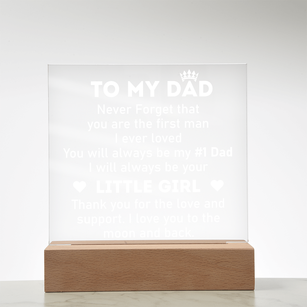 To My Dad Acrylic Square Plaque - A Piece Of My Heart, Father's Day Gift for Dad