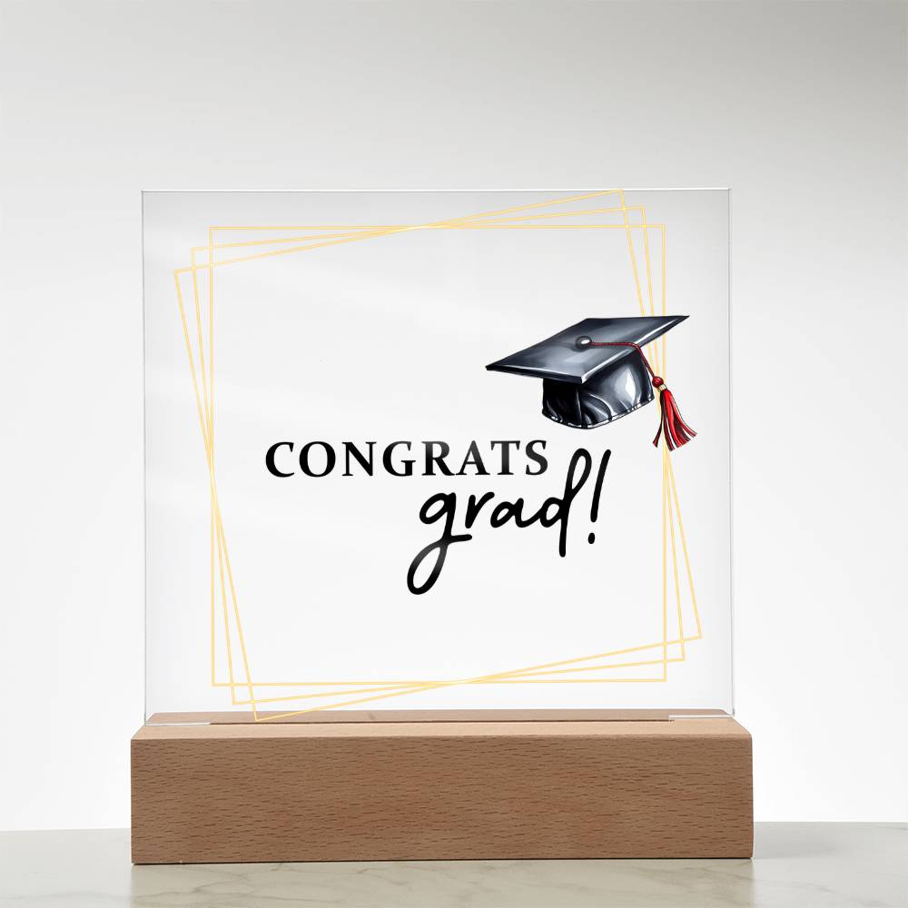 Congrats Grad Acrylic Square Plaque - Graduation Gift
