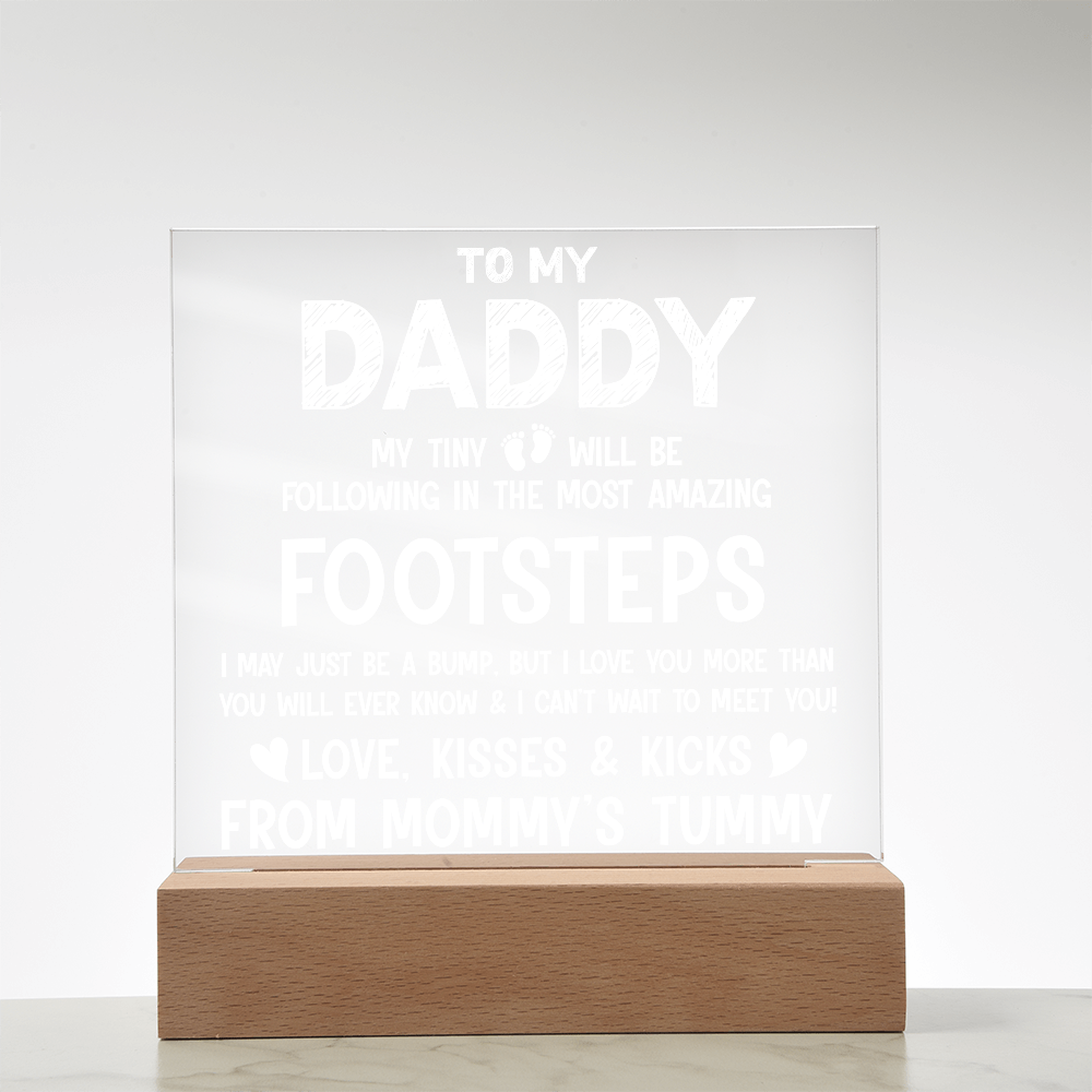To My Daddy Acrylic Square Plaque - Father's Day Gift for Dad