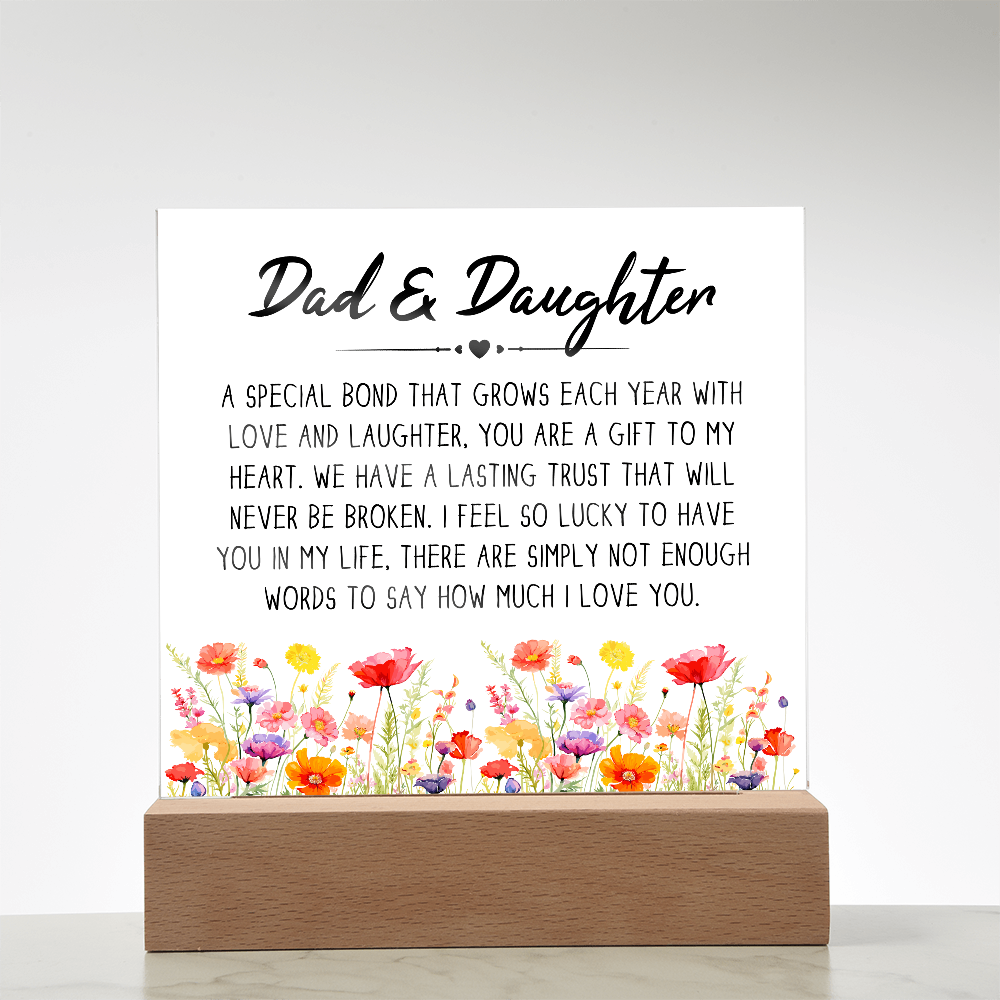Dad & Daughter — Acrylic Square Plaque