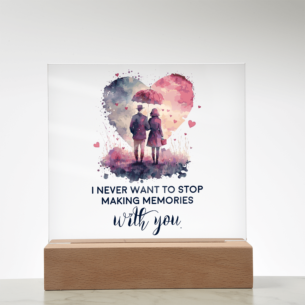 Making Memories With You Acrylic Square Plaque - Anniversary Gift