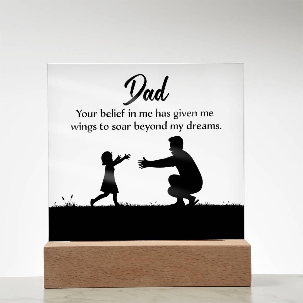 Dad Acrylic Square Plaque - Happy Father's Day Gift for Dad