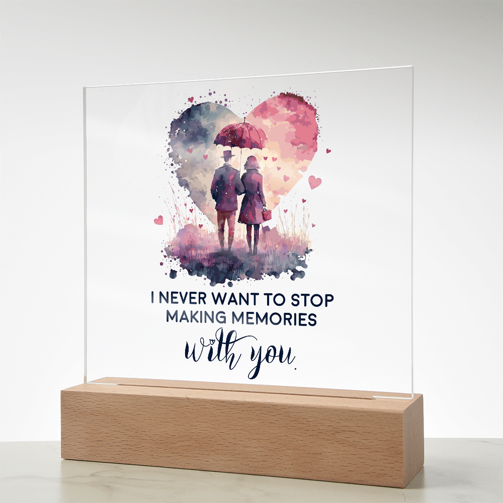 Making Memories With You Acrylic Square Plaque - Anniversary Gift