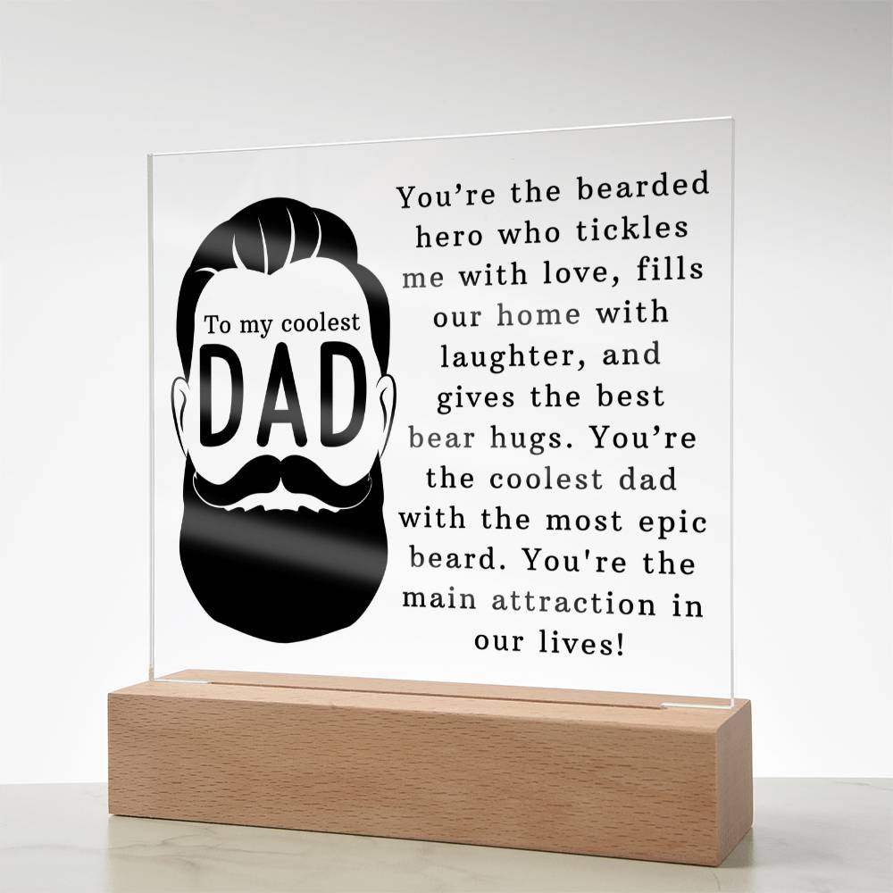 To The Coolest Dad Acrylic Square Plaque - Father's Day Gift for Dad