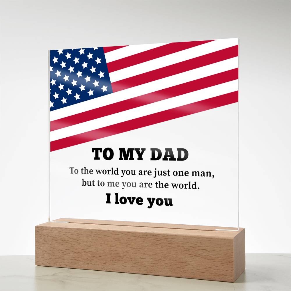 To My Dad Acrylic Square Plaque - Father's Day Gift for Dad
