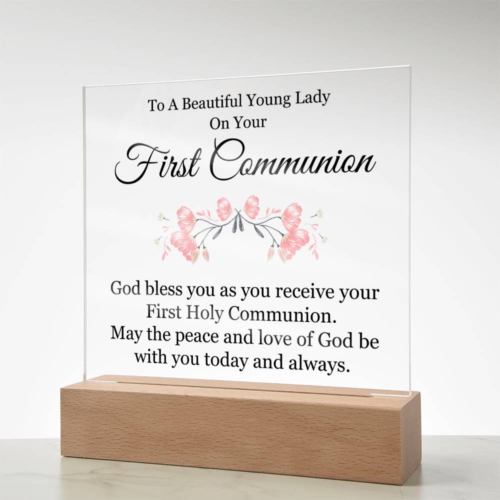 First Communion Acrylic Square Plaque - First Communion Gift