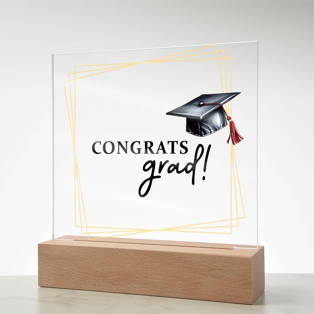 Congrats Grad Acrylic Square Plaque - Graduation Gift