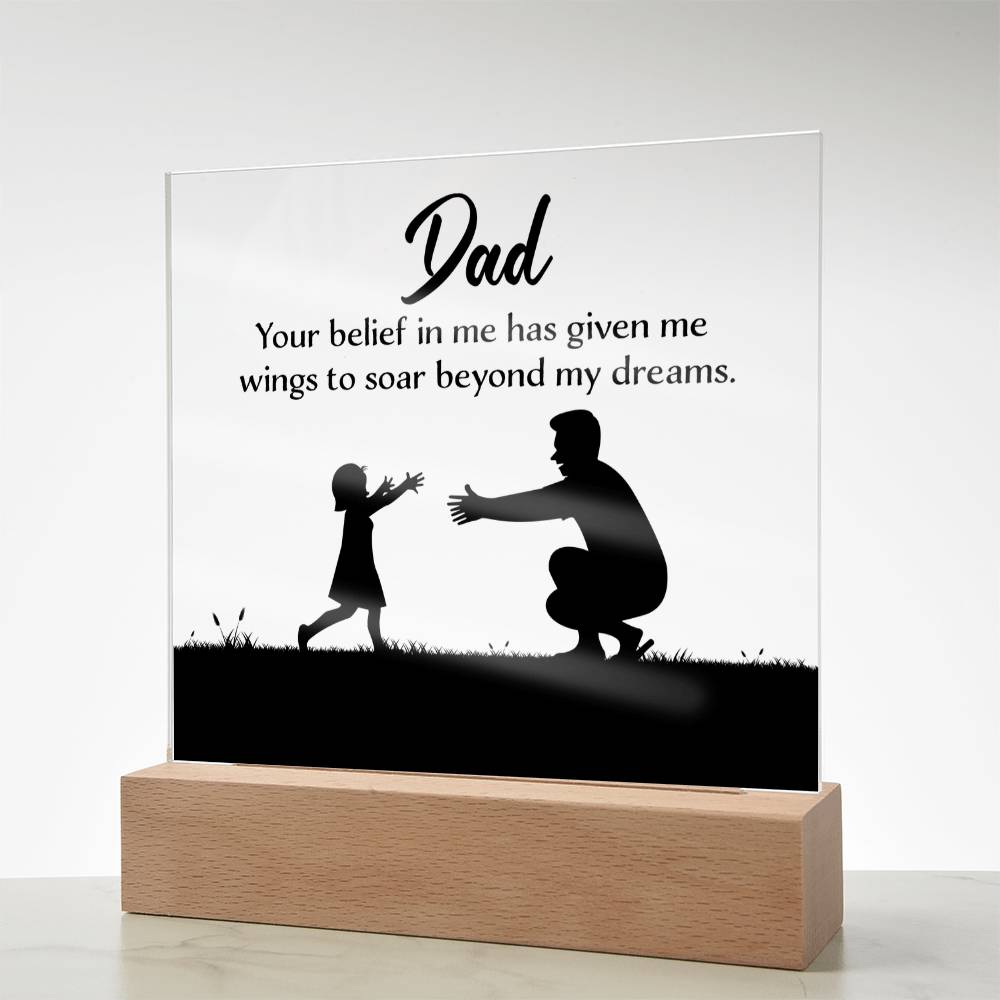 Dad Acrylic Square Plaque - Happy Father's Day Gift for Dad