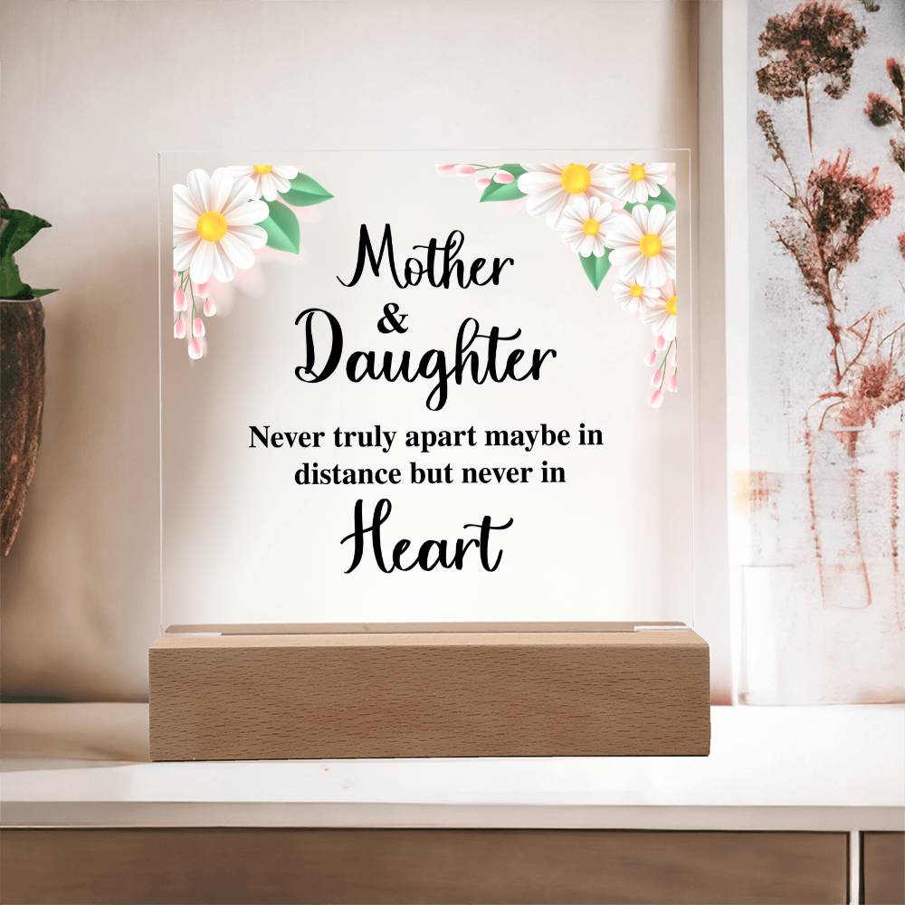 Mother And Daughter Acrylic Square Plaque - Mother's Day Gift