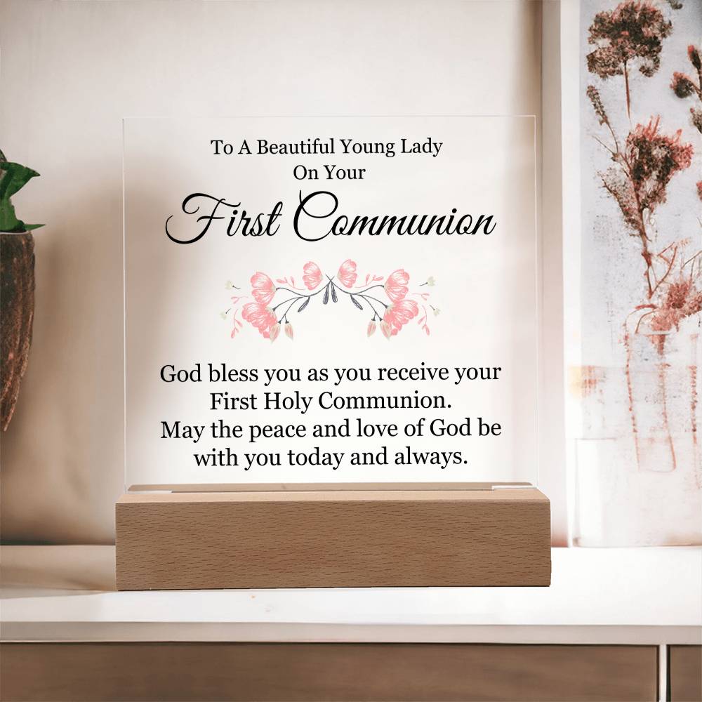First Communion Acrylic Square Plaque - First Communion Gift