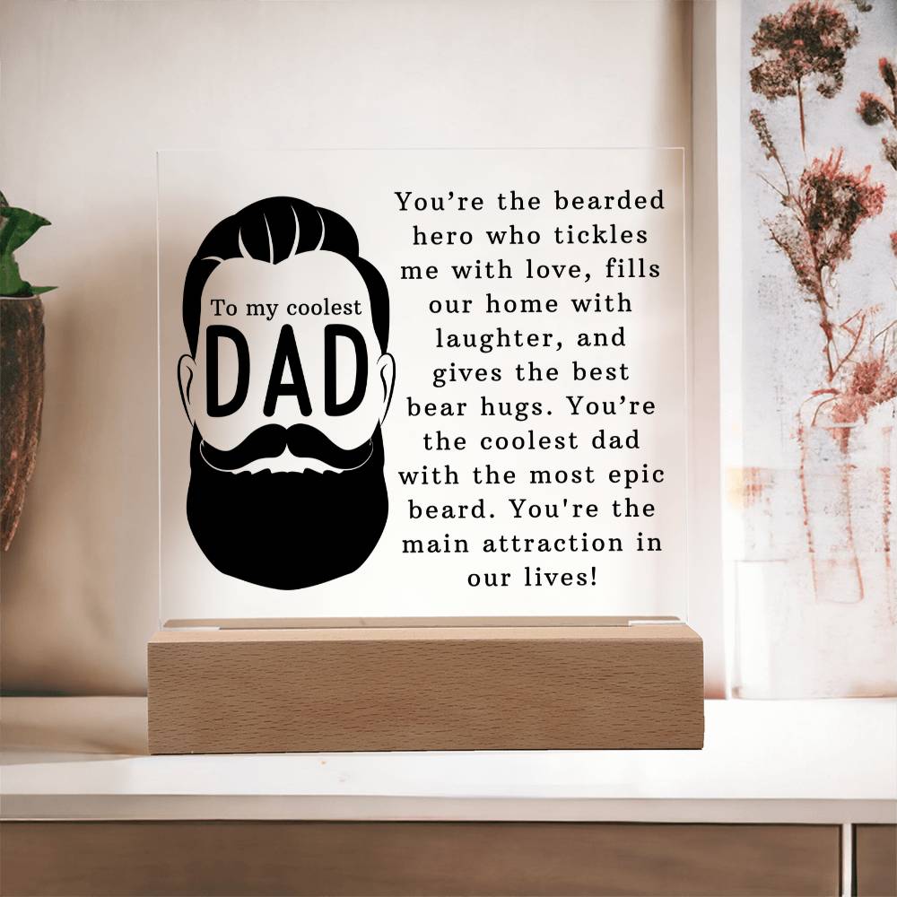 To The Coolest Dad Acrylic Square Plaque - Father's Day Gift for Dad