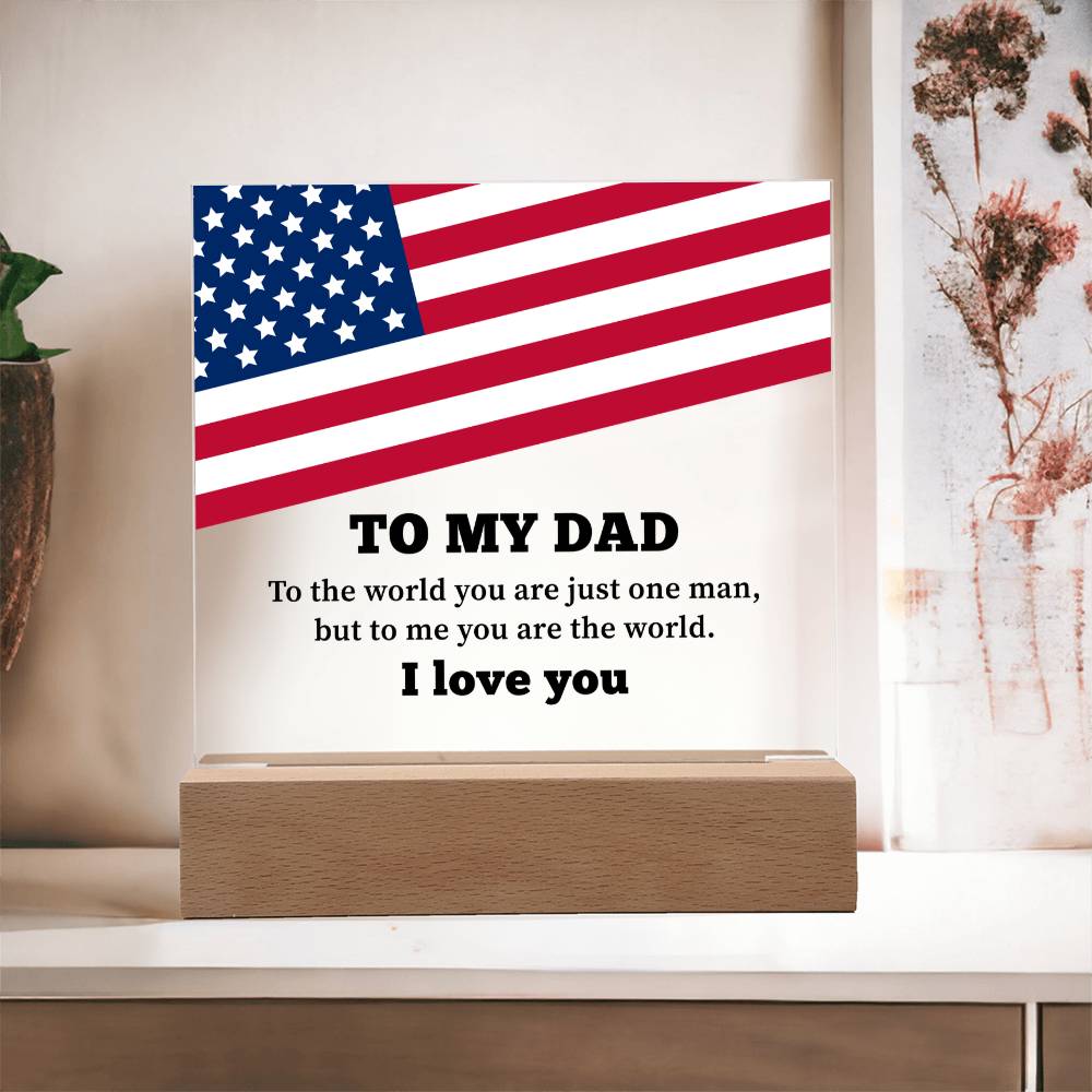 To My Dad Acrylic Square Plaque - Father's Day Gift for Dad