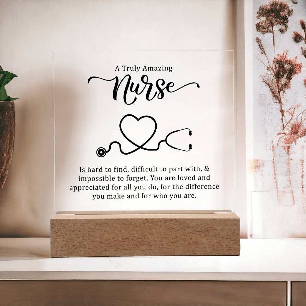 Truly Amazing Nurse Acrylic Square Plaque - Gift for Nurses