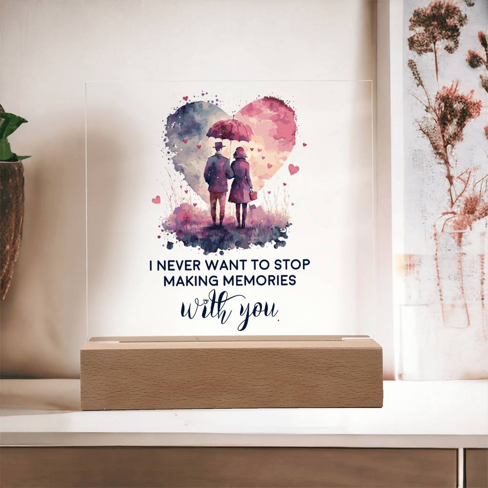 Making Memories With You Acrylic Square Plaque - Anniversary Gift