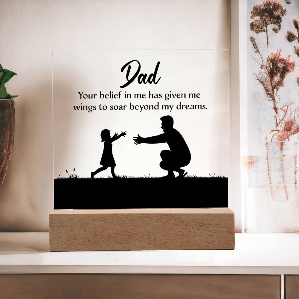 Dad Acrylic Square Plaque - Happy Father's Day Gift for Dad