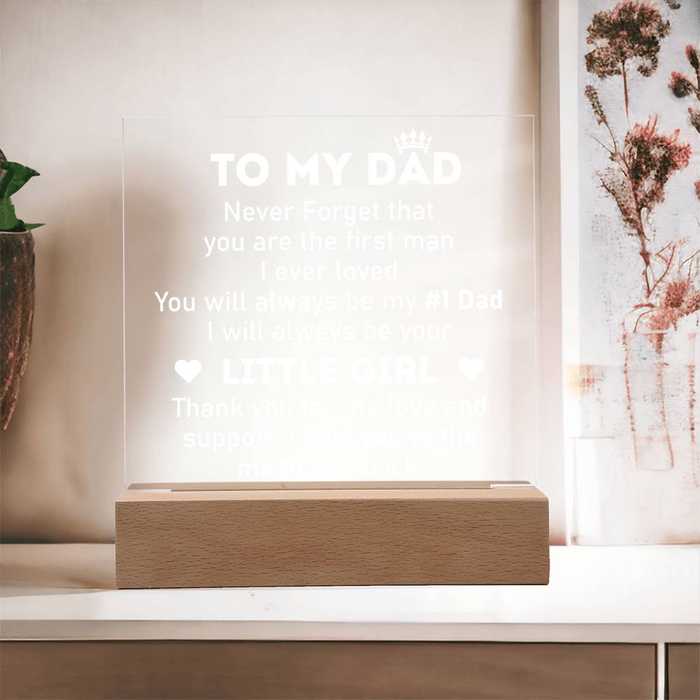 To My Dad Acrylic Square Plaque - A Piece Of My Heart, Father's Day Gift for Dad