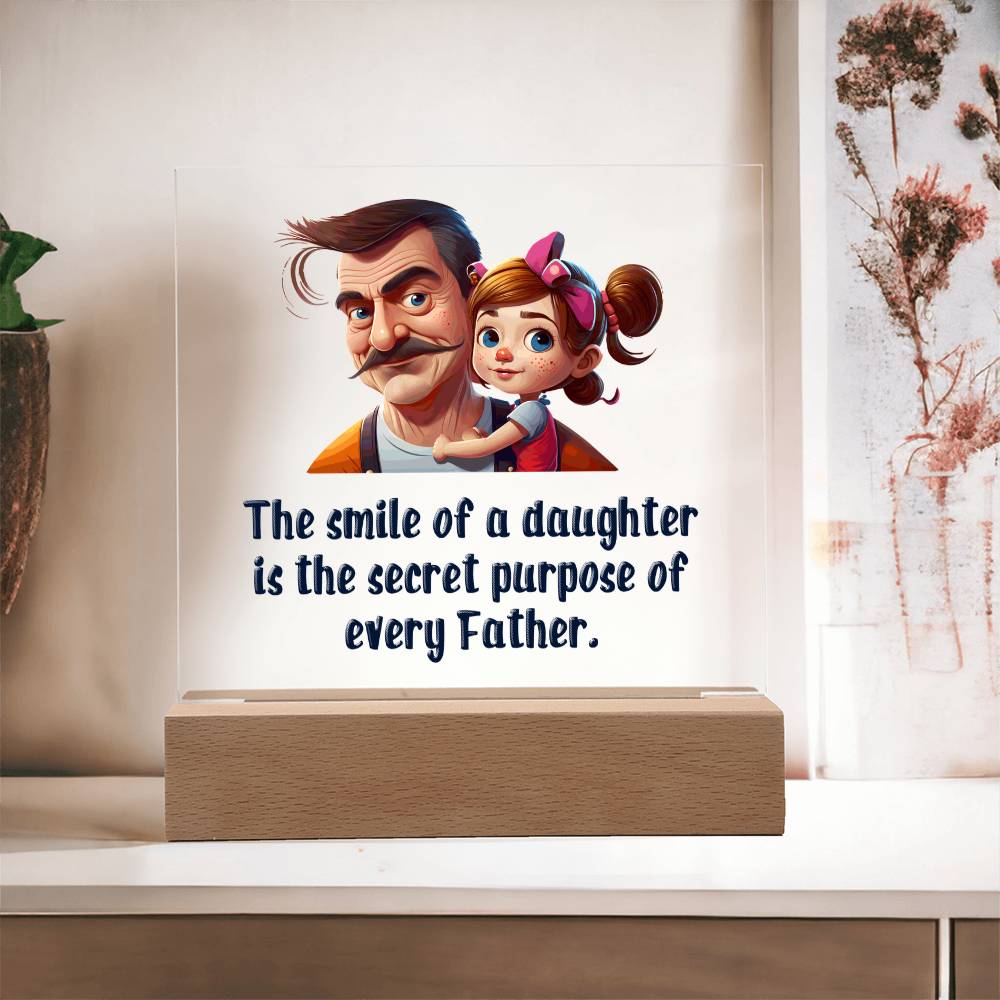 The Smile Of A Daughter Acrylic Square Plaque - Father's Day Gift for Dad