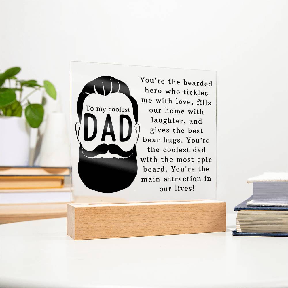 To The Coolest Dad Acrylic Square Plaque - Father's Day Gift for Dad