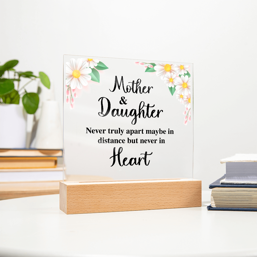 Mother And Daughter Acrylic Square Plaque - Mother's Day Gift