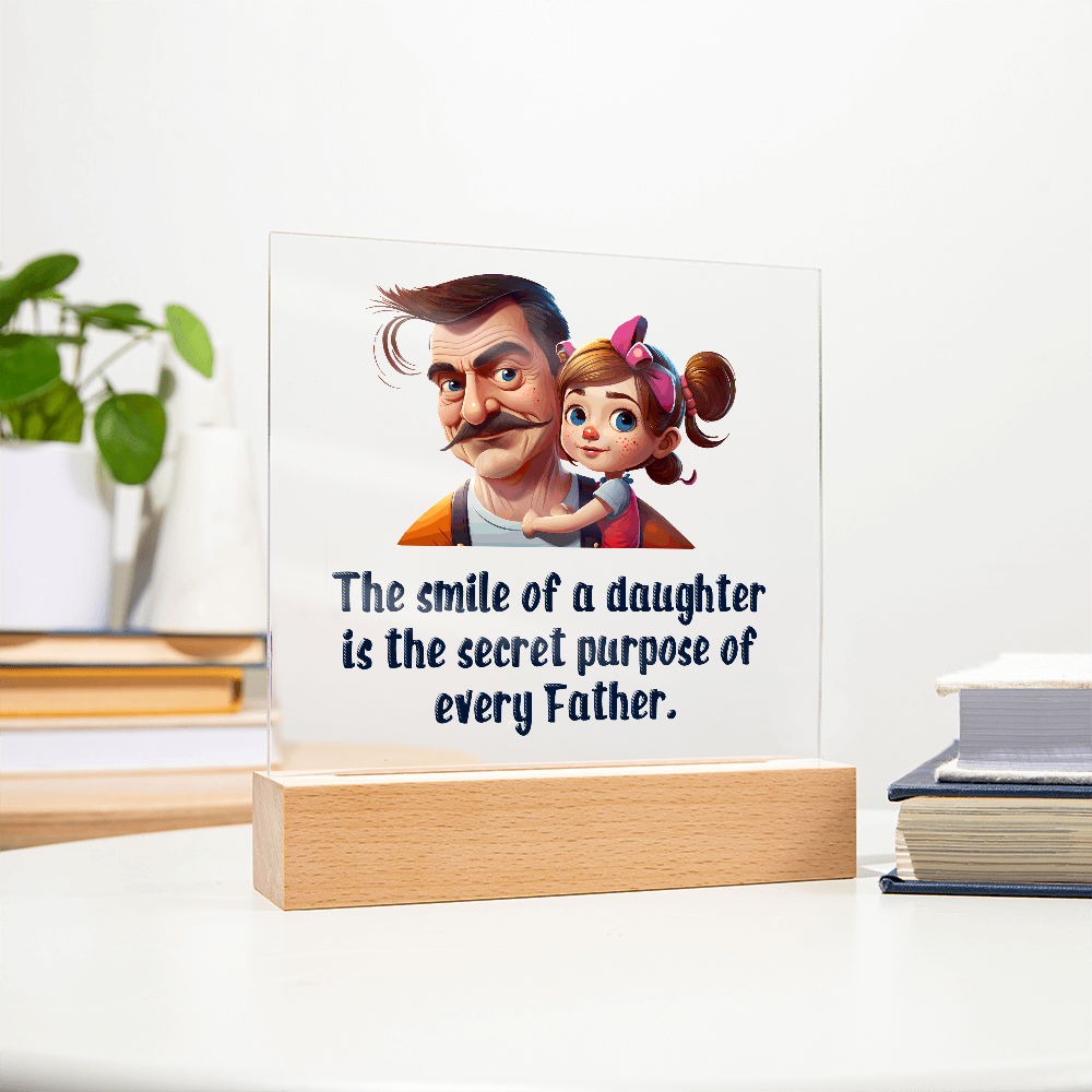 The Smile Of A Daughter Acrylic Square Plaque - Father's Day Gift for Dad