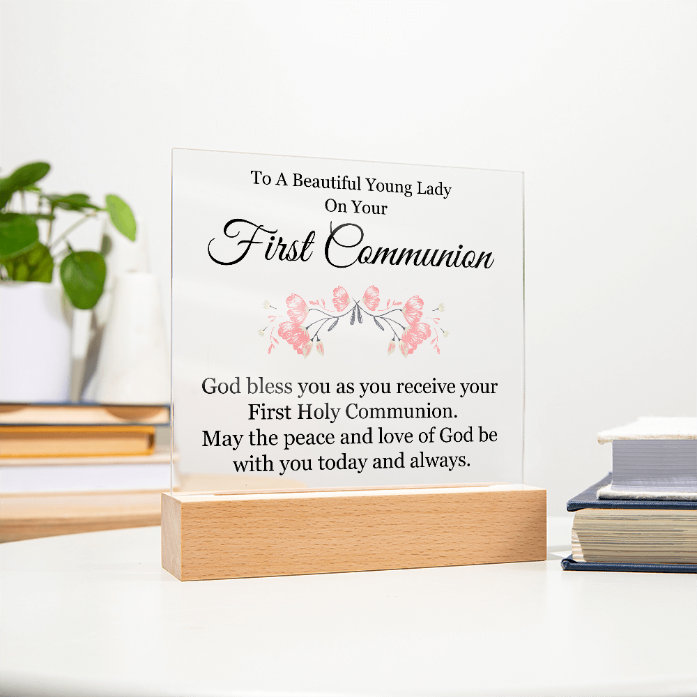 First Communion Acrylic Square Plaque - First Communion Gift