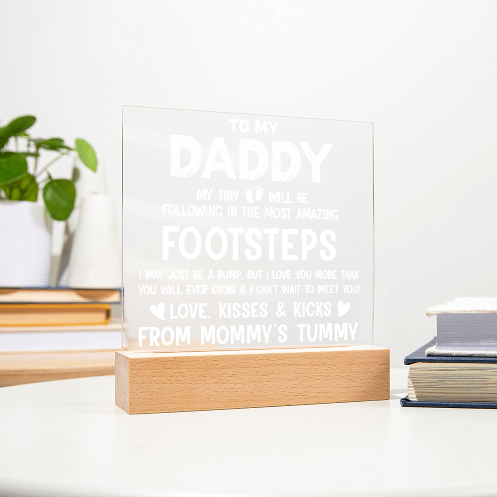 To My Daddy Acrylic Square Plaque - Father's Day Gift for Dad