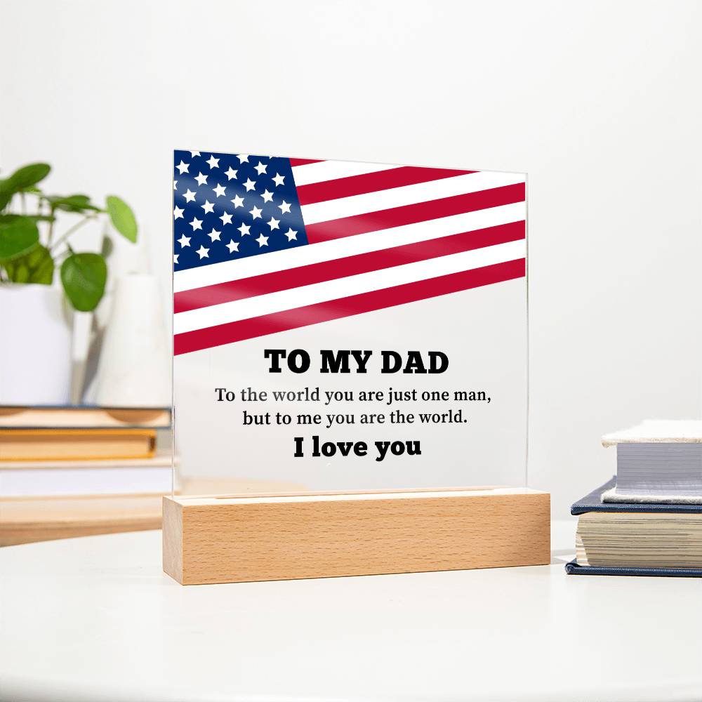 To My Dad Acrylic Square Plaque - Father's Day Gift for Dad