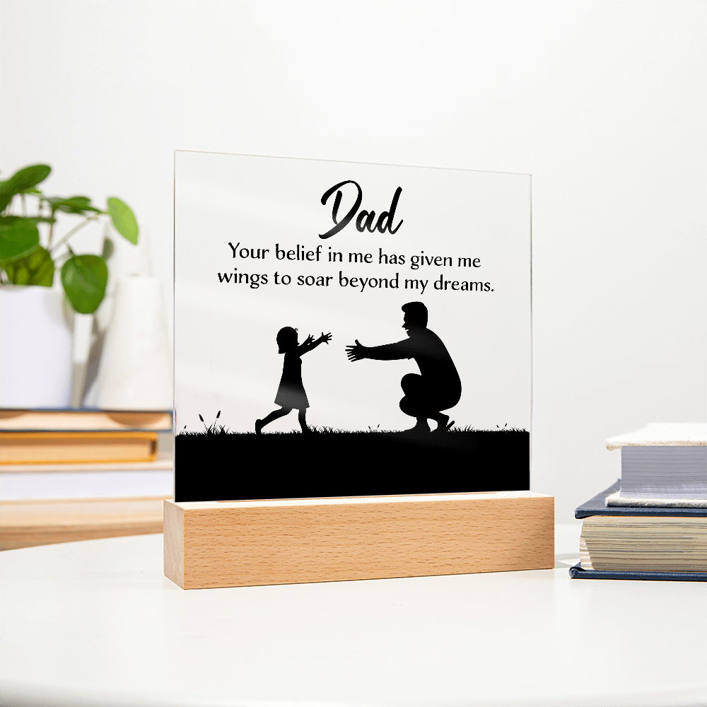 Dad Acrylic Square Plaque - Happy Father's Day Gift for Dad