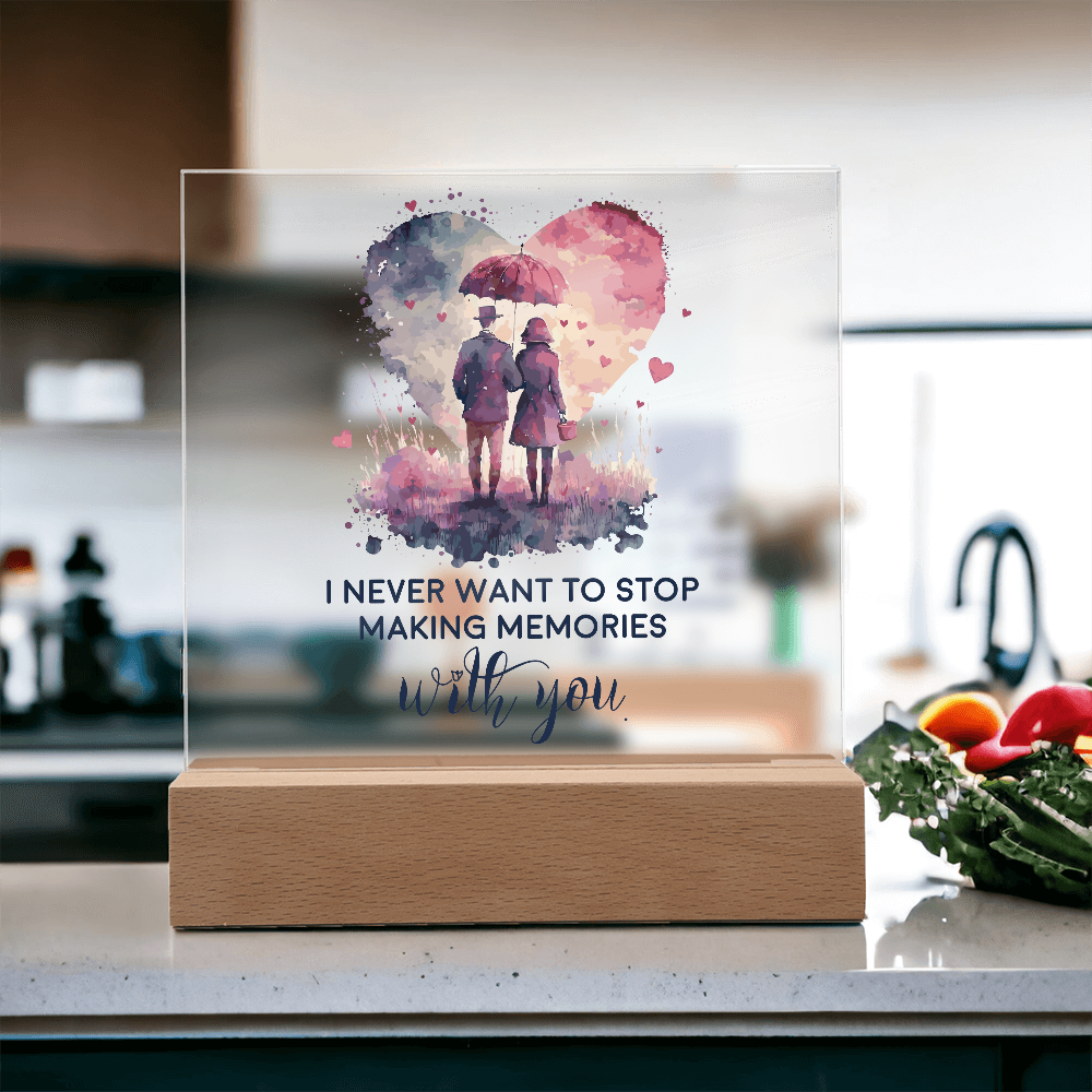 Making Memories With You Acrylic Square Plaque - Anniversary Gift