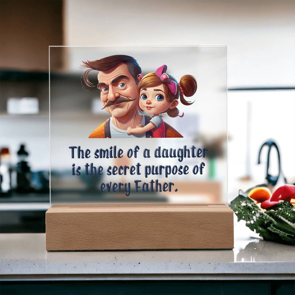 The Smile Of A Daughter Acrylic Square Plaque - Father's Day Gift for Dad