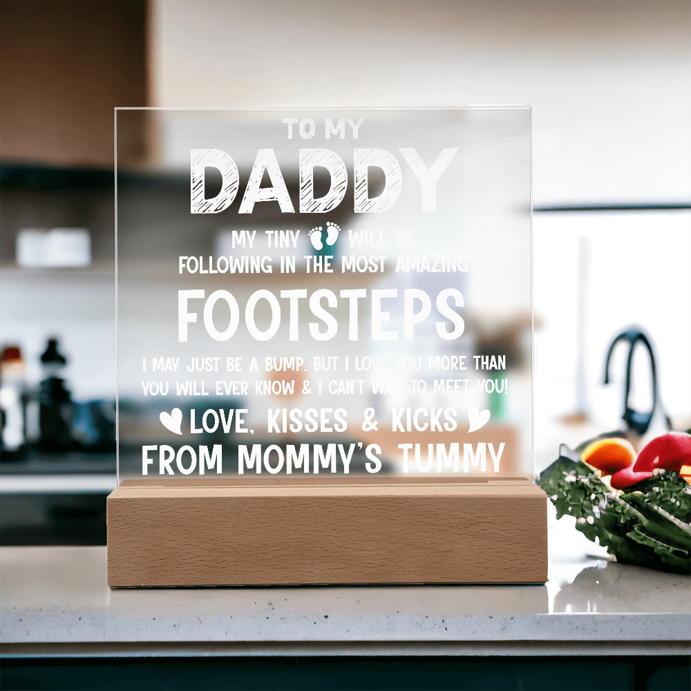 To My Daddy Acrylic Square Plaque - Father's Day Gift for Dad