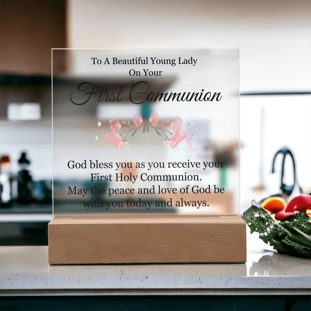 First Communion Acrylic Square Plaque - First Communion Gift