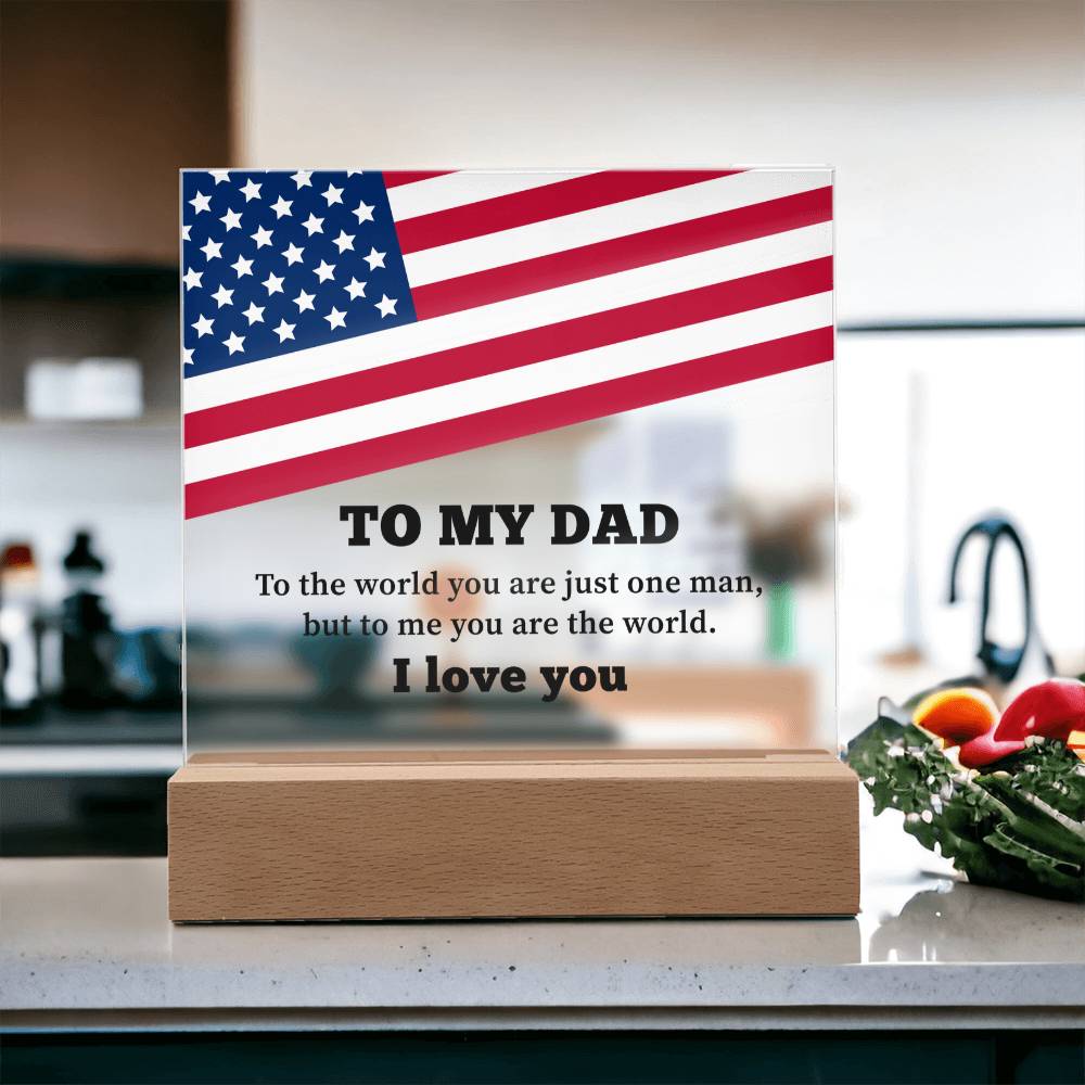 To My Dad Acrylic Square Plaque - Father's Day Gift for Dad