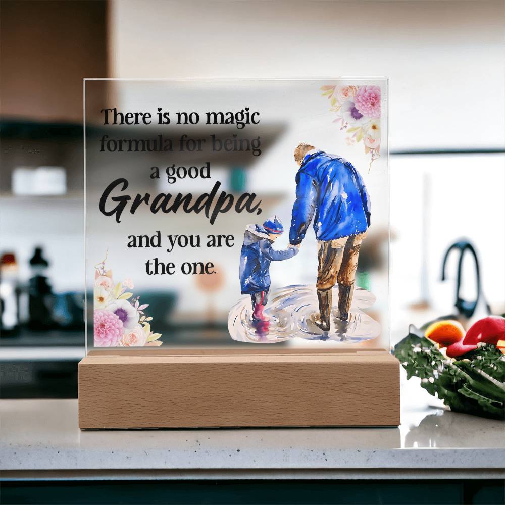 Grandpa Acrylic Square Plaque - Father's Day Gift