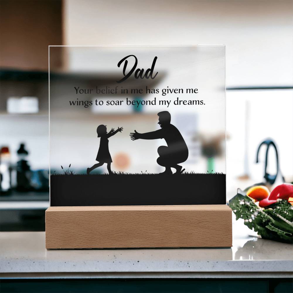 Dad Acrylic Square Plaque - Happy Father's Day Gift for Dad