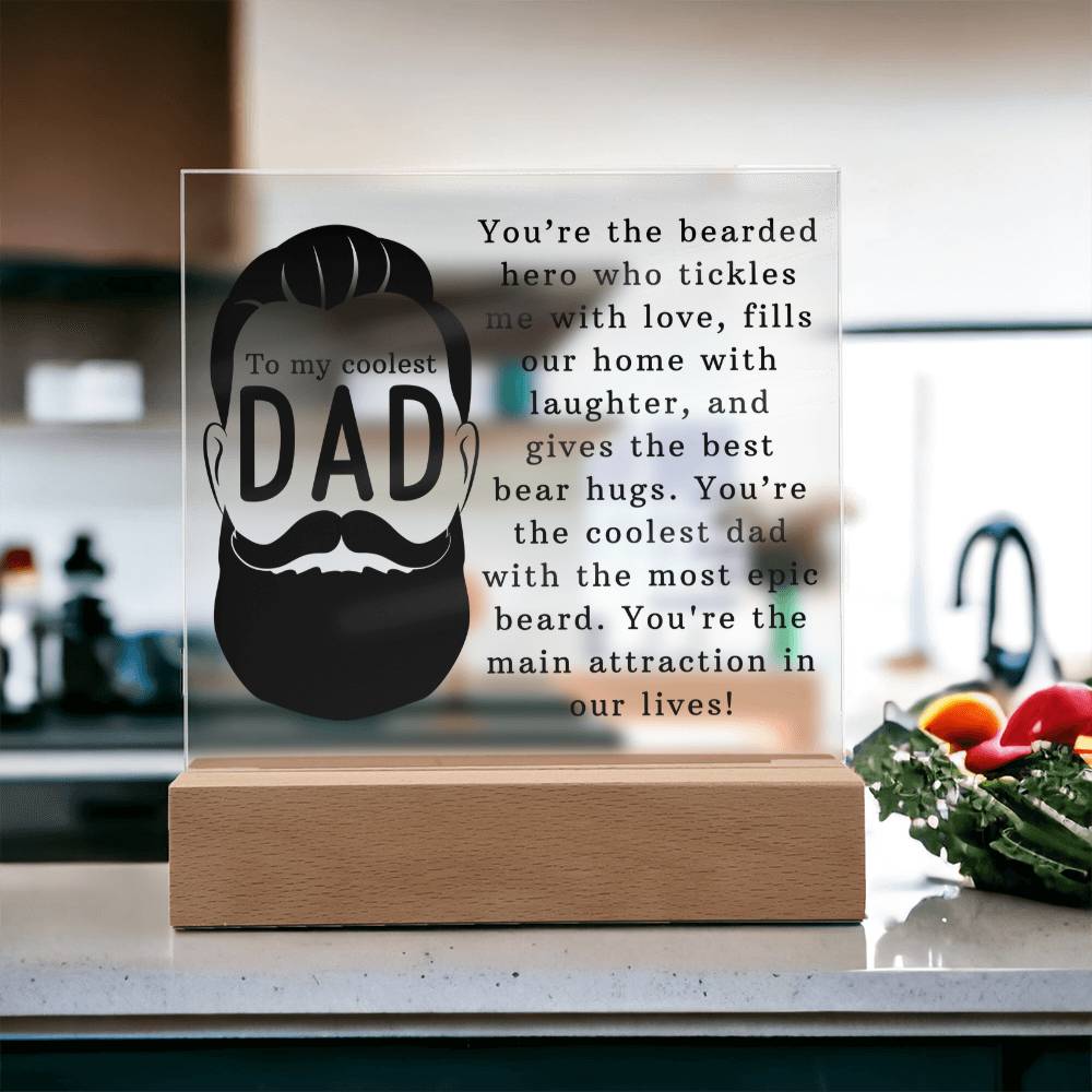 To The Coolest Dad Acrylic Square Plaque - Father's Day Gift for Dad