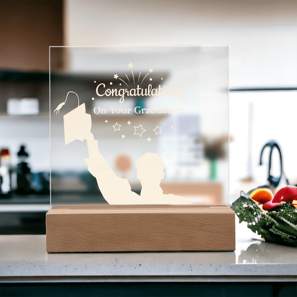 Congratulations On Your Graduation Acrylic Square Plaque - Graduation Gift