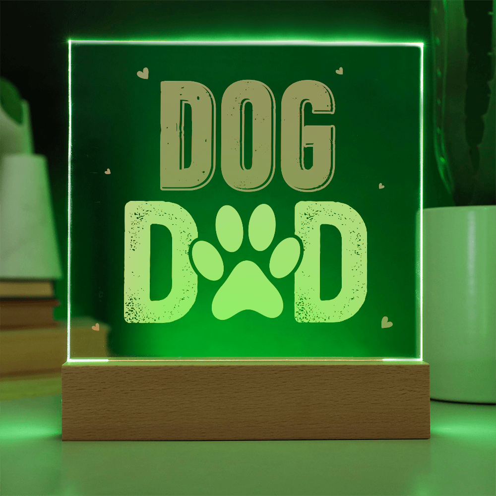 Dog Dad Acrylic Square Plaque - Gift for Dog Lovers
