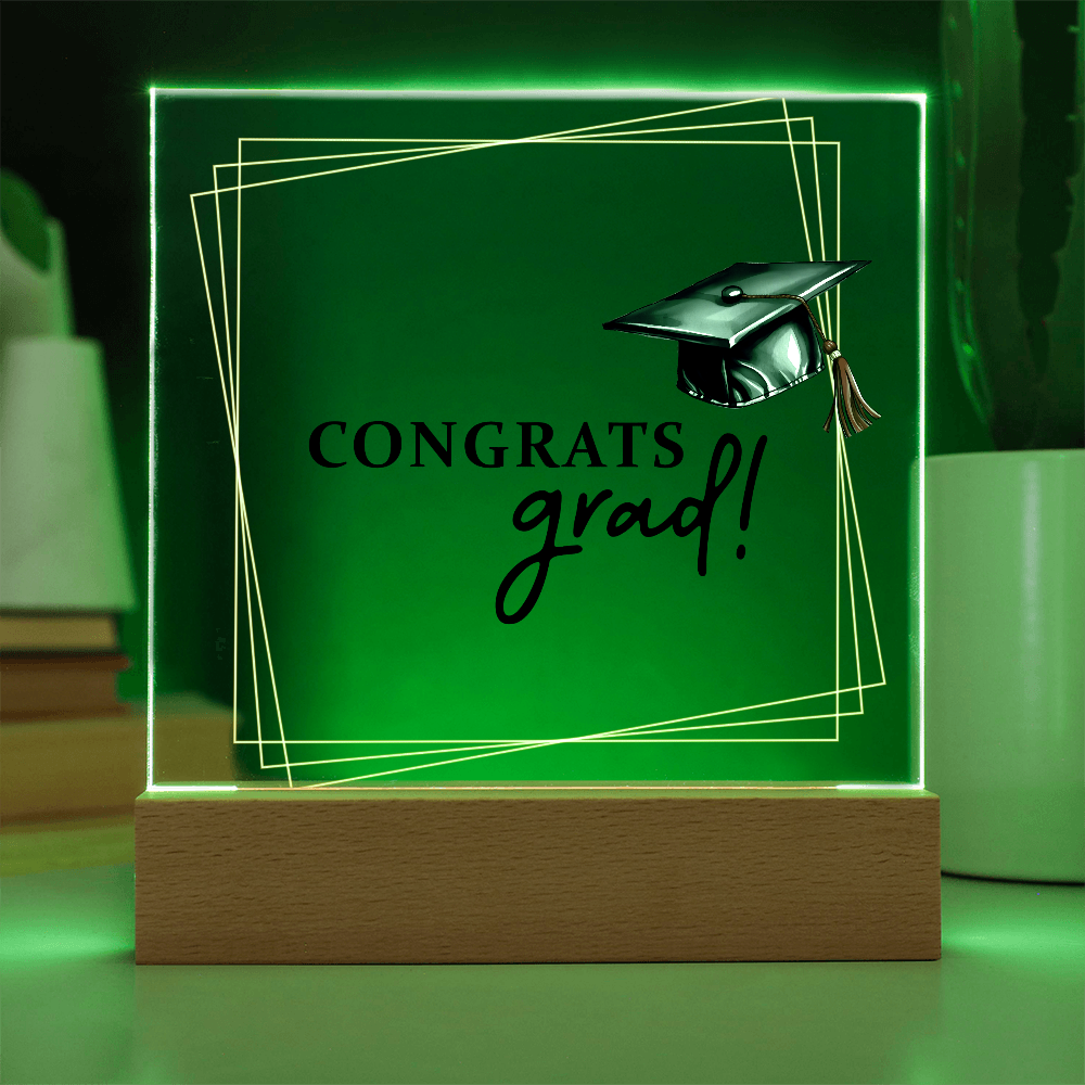 Congrats Grad Acrylic Square Plaque - Graduation Gift