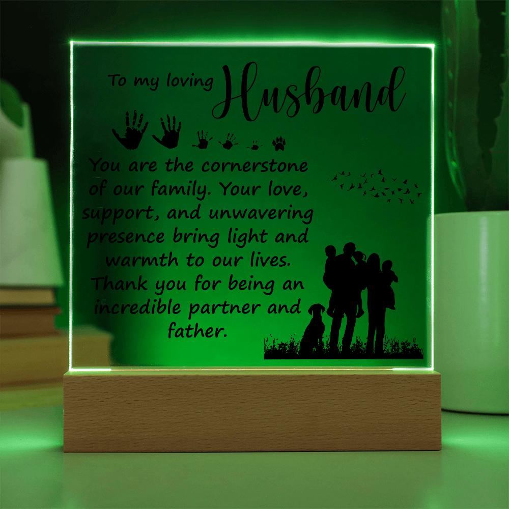 To My Loving Husband Acrylic Square Plaque - Father's Day Gift for Dad