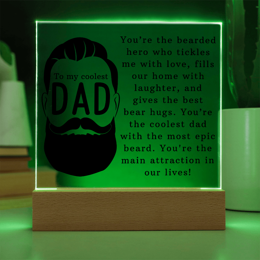 To The Coolest Dad Acrylic Square Plaque - Father's Day Gift for Dad