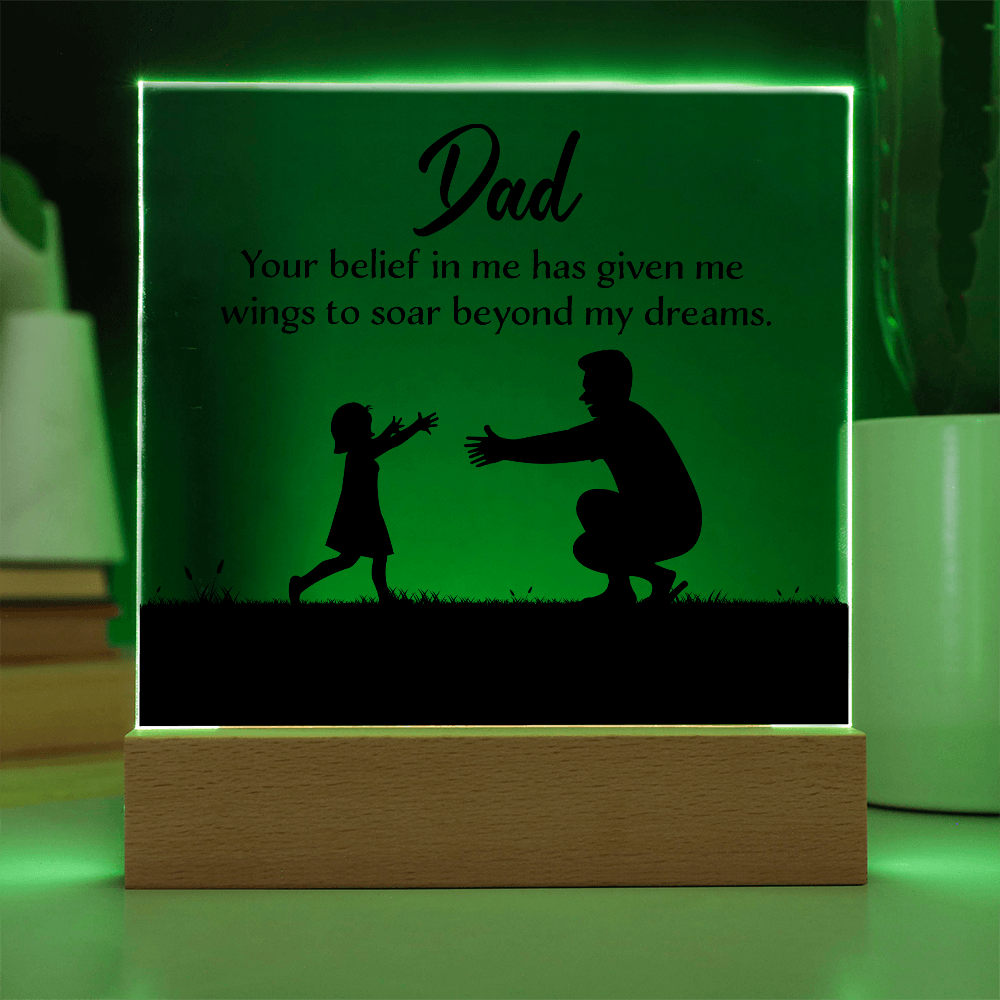 Dad Acrylic Square Plaque - Happy Father's Day Gift for Dad