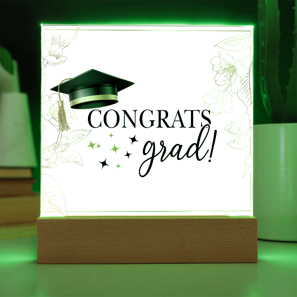 Congrats Grad Acrylic Square Plaque - Graduation Gift