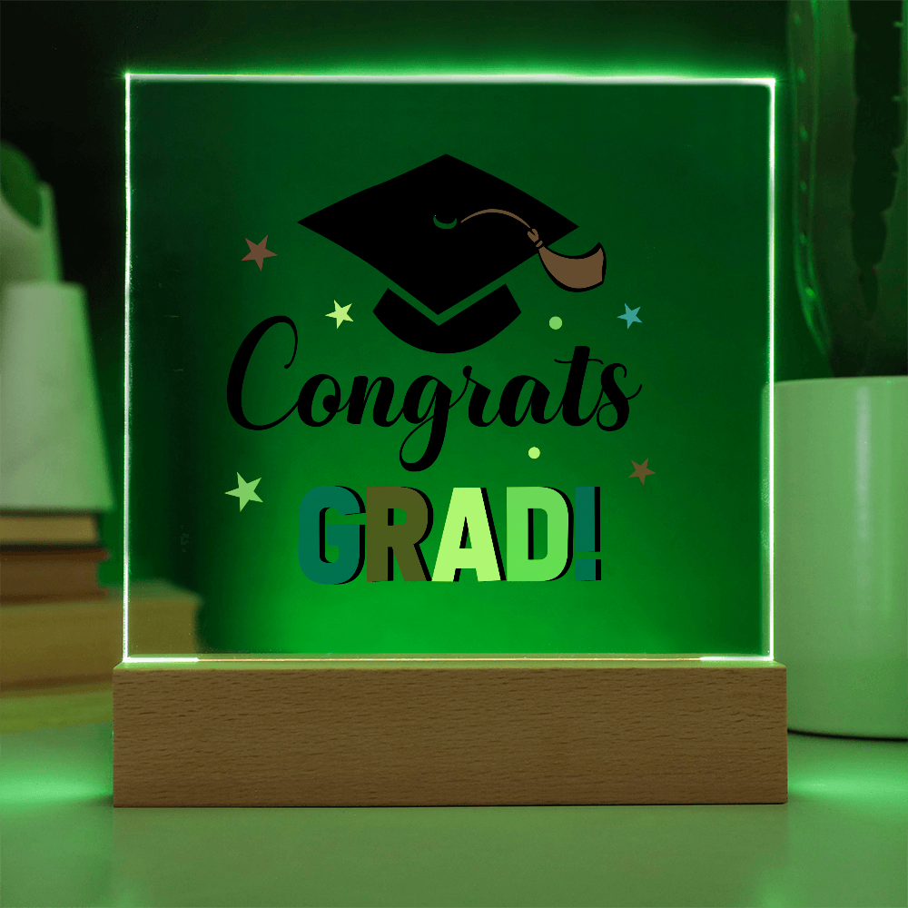 Congrats Grad Acrylic Square Plaque - Graduation Gift